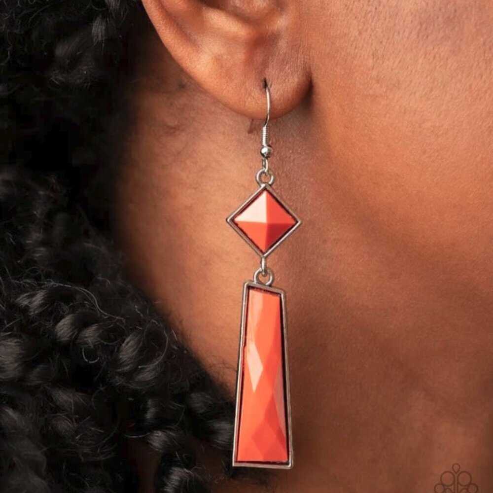 Paparazzi Jewelry Accessories - Hollywood Harmony - Orange Earrings - Vintage